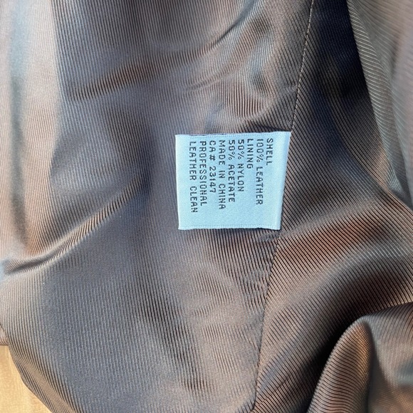 Talbots Womens Tan 100% Leather Patina Vintage Trucker Jacket Medium Camel Honey - Picture 7 of 9